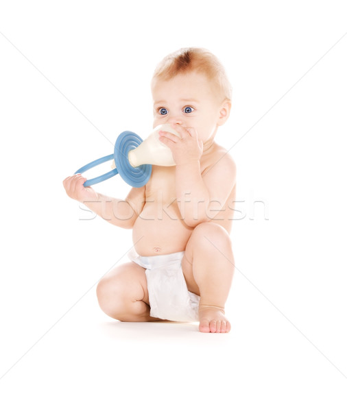 Baby Junge groß Schnuller Bild weiß Stock foto © dolgachov