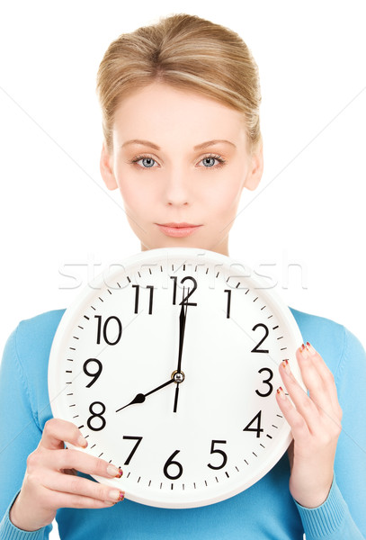 Kadın büyük saat resim beyaz Stok fotoğraf © dolgachov