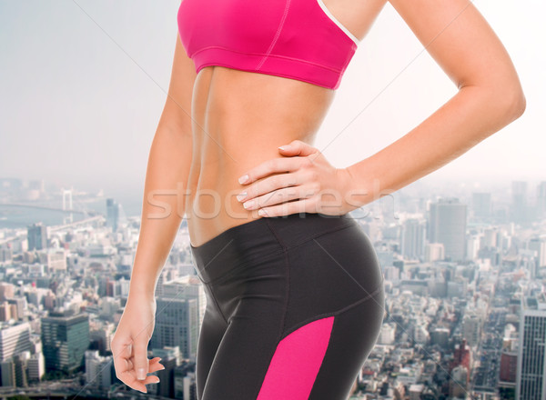 close up of female abs in sportswear Stock photo © dolgachov