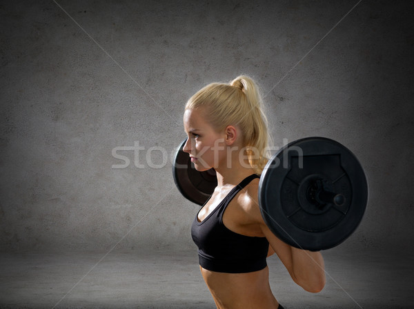 Сток-фото: женщину · штанга · фитнес · спорт