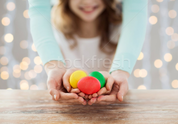 Gelukkig gezin paaseieren Pasen familie Stockfoto © dolgachov