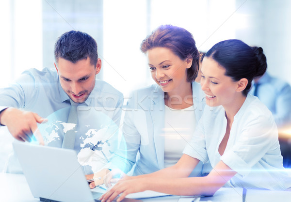 business teamworking with virtual screen Stock photo © dolgachov