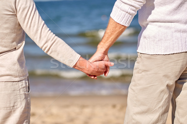 Holding handen strand familie leeftijd Stockfoto © dolgachov