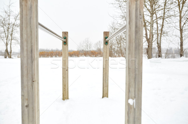 parallel bars outdoors in winter Stock photo © dolgachov