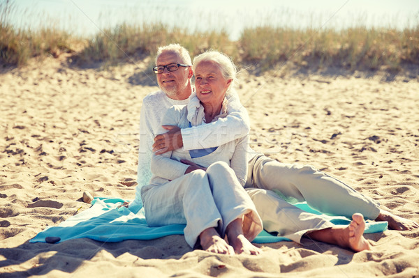 Stockfoto: Gelukkig · zomer · strand · familie