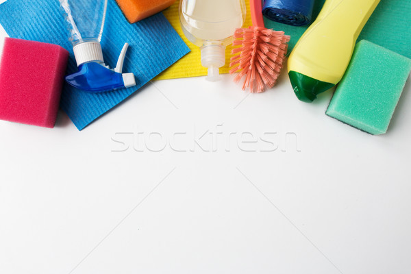 Stock photo: cleaning stuff on white background