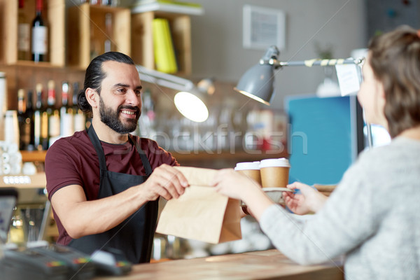 [[stock_photo]]: Homme · garçon · client · café · petit · commerce