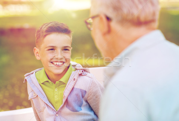 Grand-père petit-fils parler été parc famille [[stock_photo]] © dolgachov