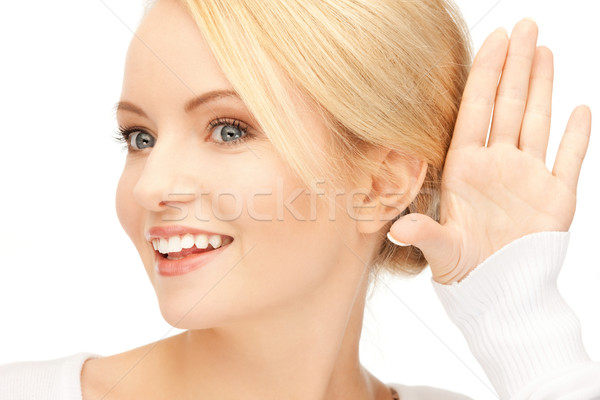woman listening gossip Stock photo © dolgachov