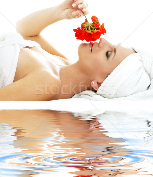 Geruch rot Frau spa Blume Stock foto © dolgachov