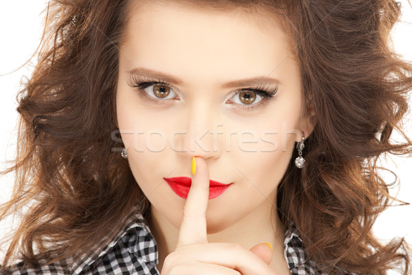 finger on lips Stock photo © dolgachov
