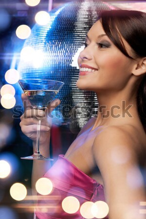 Frau Abendkleid tragen Diamant Ohrringe Luxus Stock foto © dolgachov