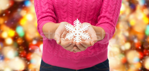 Vrouw sneeuwvlok decoratie christmas Stockfoto © dolgachov