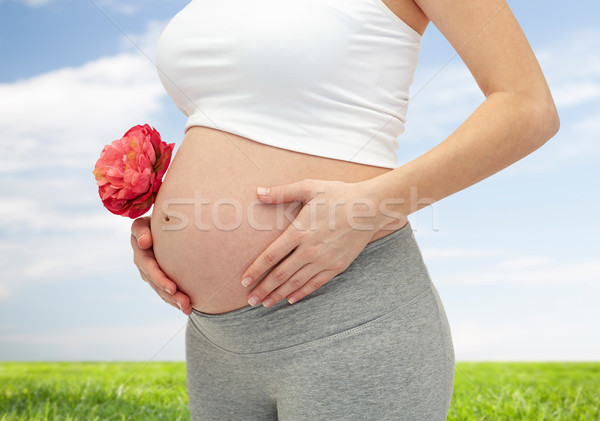 Сток-фото: беременная · женщина · прикасаться · голый · беременности