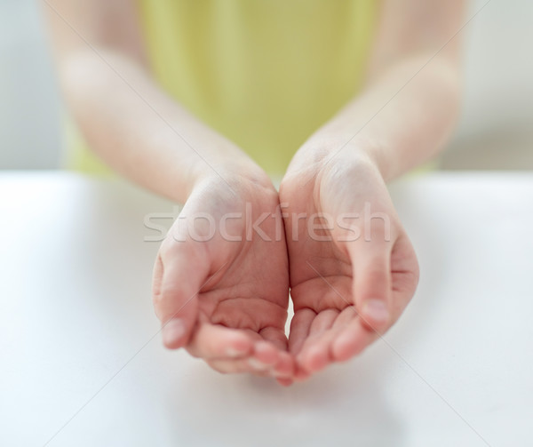 close up of child cupped hands Stock photo © dolgachov