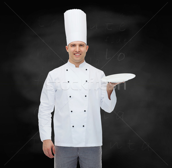 [[stock_photo]]: Heureux · Homme · chef · Cook · vide