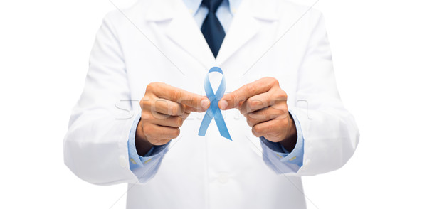 Stock photo: doctor with prostate cancer awareness ribbon