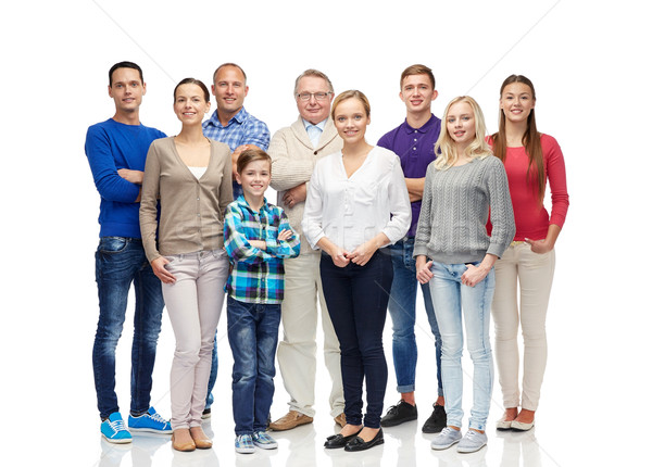 Groep glimlachend mensen familie geslacht generatie Stockfoto © dolgachov