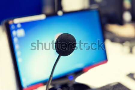 Mikrofon Tonstudio Radio Station Technologie Elektronik Stock foto © dolgachov