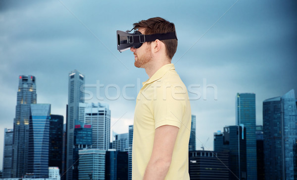 Hombre virtual realidad auricular gafas 3d 3D Foto stock © dolgachov