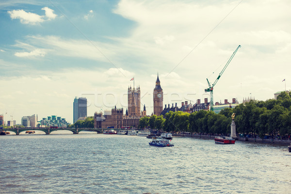 Houses of Parliament and Westminster bridge Stock photo © dolgachov