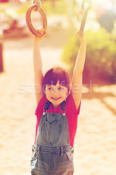 Boldog kislány gyerekek játszótér nyár gyermekkor Stock fotó © dolgachov