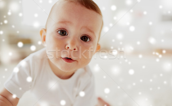 close up of happy little baby boy or girl Stock photo © dolgachov