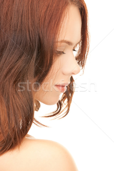 Bella donna capelli lunghi luminoso foto donna faccia Foto d'archivio © dolgachov