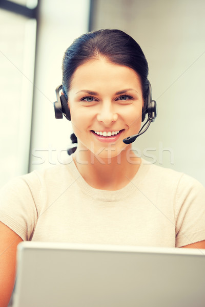 Segélyvonal kezelő laptop számítógép kép üzlet nő Stock fotó © dolgachov