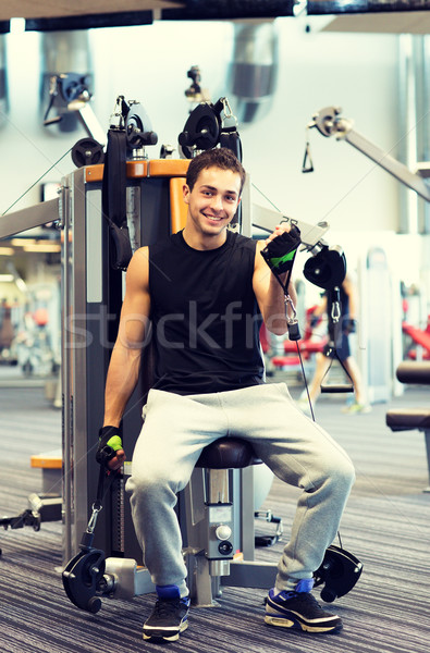 улыбаясь человека спортзал машина спорт Сток-фото © dolgachov