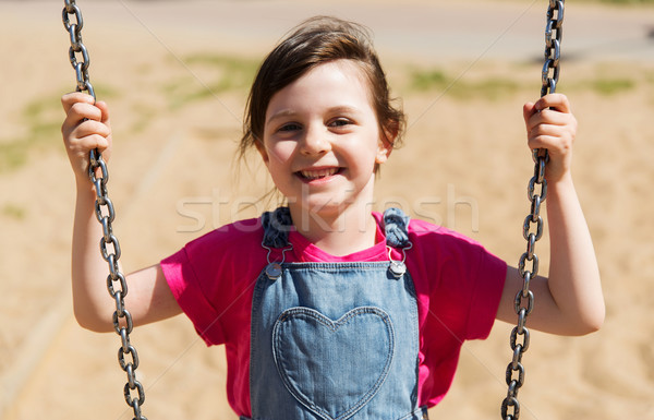 Сток-фото: счастливым · девочку · Swing · площадка · лет · детство