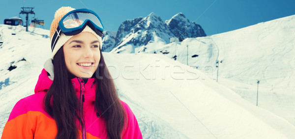 Glücklich Skibrille Berge Winter Freizeit Stock foto © dolgachov