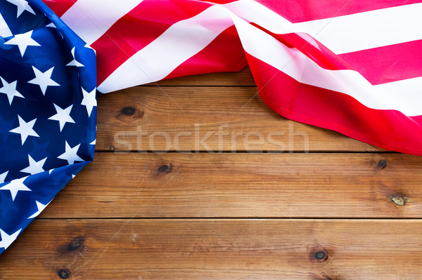 Amerikaanse vlag houten amerikaanse dag exemplaar ruimte Stockfoto © dolgachov