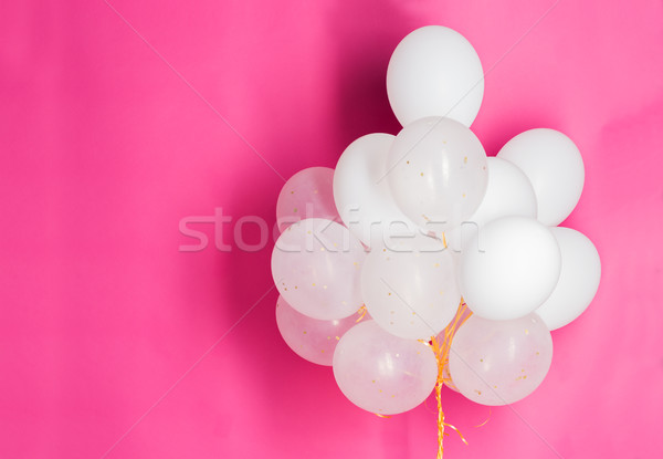 Stok fotoğraf: Beyaz · helyum · balonlar · pembe · tatil