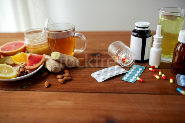 traditional medicine and synthetic drugs Stock photo © dolgachov