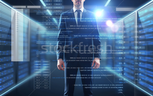 Empresario codificación virtual Screen gente de negocios tecnología Foto stock © dolgachov