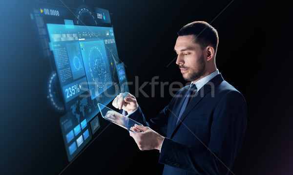 Geschäftsmann Anzug transparent Geschäftsleute modernen Stock foto © dolgachov