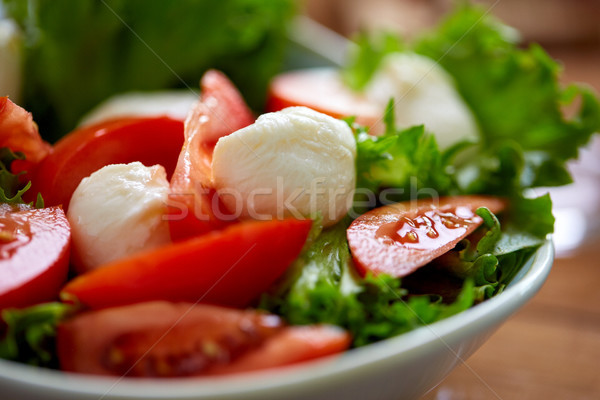 Stok fotoğraf: Sebze · salata · mozzarella · sağlıklı · beslenme · vejetaryen · yemek