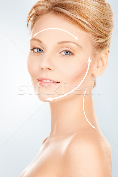 Kadın hazır kozmetik cerrahi resim güzel bir kadın yüz Stok fotoğraf © dolgachov