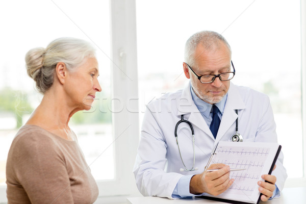 senior woman and doctor meeting Stock photo © dolgachov