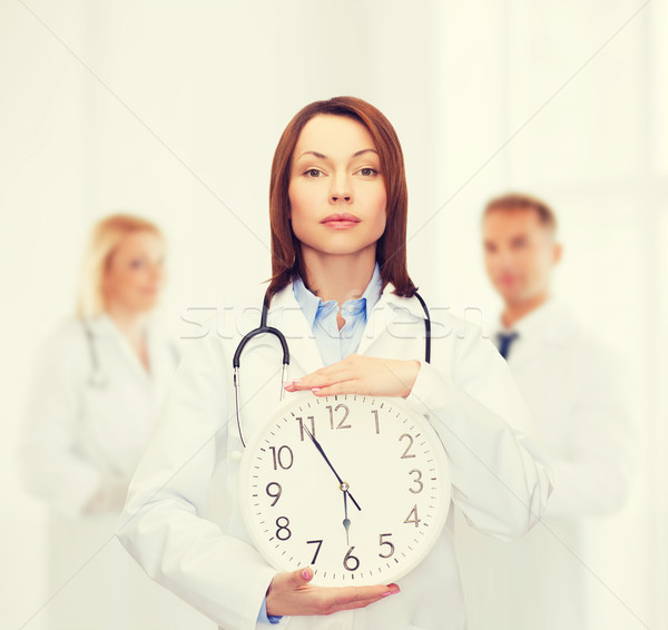 Femminile medico muro clock sanitaria Foto d'archivio © dolgachov