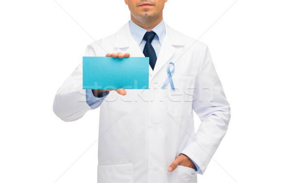 Lekarza prostata raka świadomość wstążka opieki zdrowotnej Zdjęcia stock © dolgachov