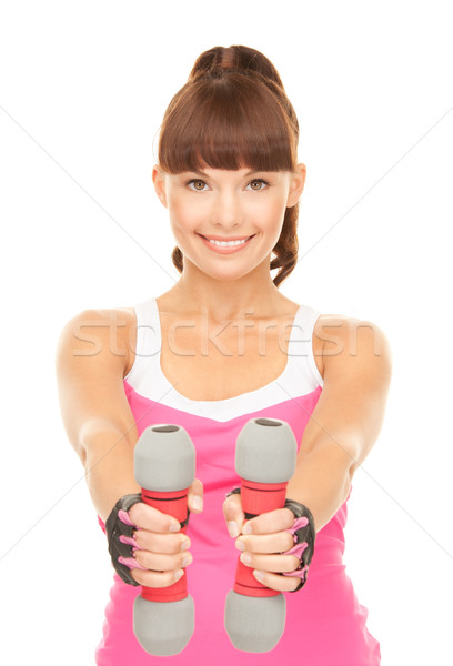 fitness instructor with dumbbells Stock photo © dolgachov