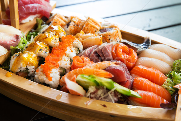 sushi set at restaurant Stock photo © dolgachov
