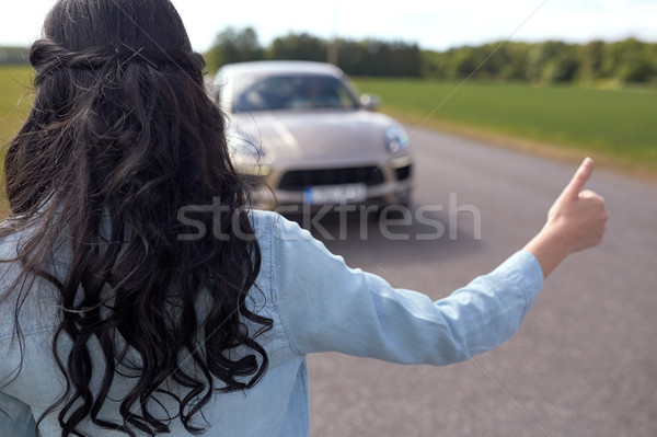 Kadın araba yol yolculuk Stok fotoğraf © dolgachov