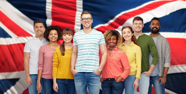 Foto stock: Internacional · grupo · feliz · sonriendo · personas · diversidad