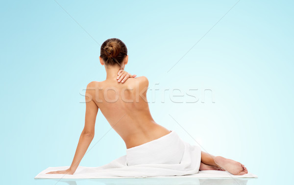 woman bare upper back