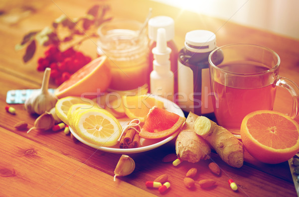 traditional medicine and synthetic drugs Stock photo © dolgachov