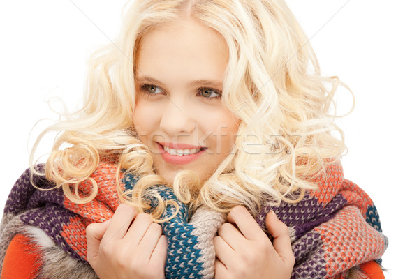 beautiful woman in muffler Stock photo © dolgachov