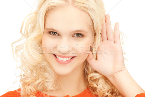 woman listening gossip Stock photo © dolgachov